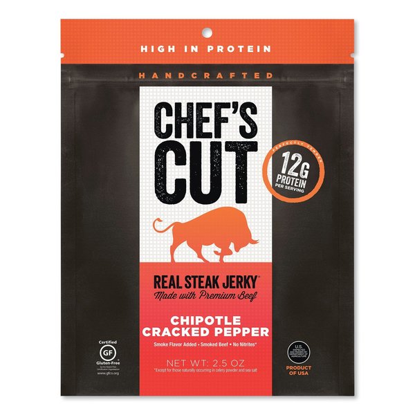 Chefs Cut Real Steak Jerky, Chipolte Cracked Pepper, 2.5 oz Bag CCR00501
